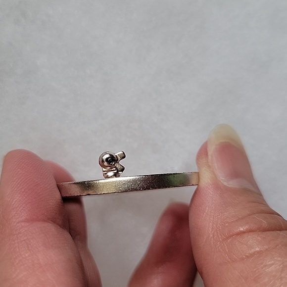 Vintage Heart Inside Circle Rhinestone Brooch Pin - Picture 4 of 5